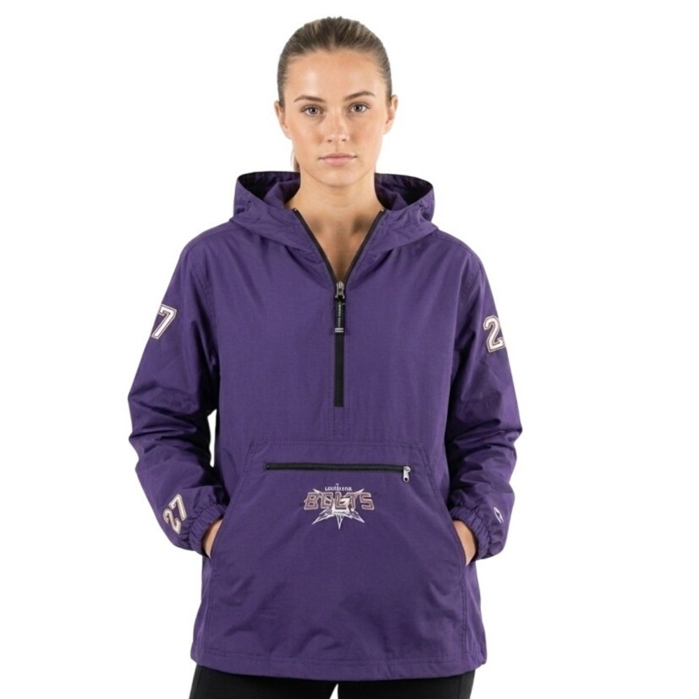 Charles River Apparel Purple Quarter Zip Pullover Jacket Medium Louisiana Bolts